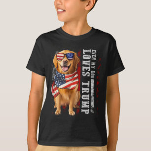 T-shirt Golden Retriever Même Mon Chien Aime Trump Funny