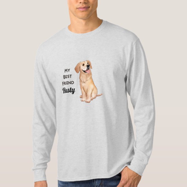T-shirt Golden Retriever Mon meilleur ami Nom personnalisé (Devant)