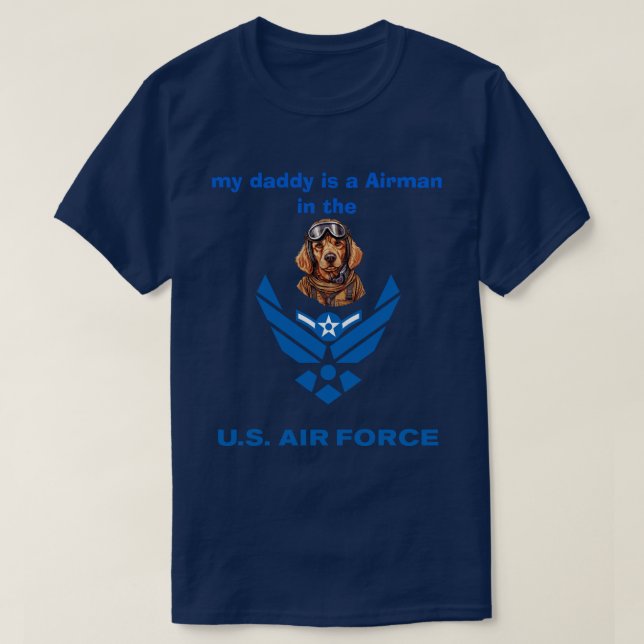 T-shirt Golden Retriever My Airman Daddy (Design devant)