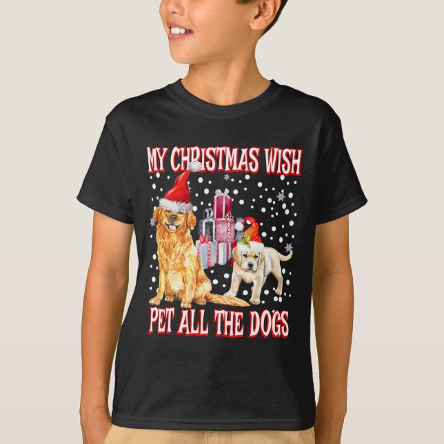 T-shirt Golden Retriever My Christmas Wish Pet All The D  (Devant)