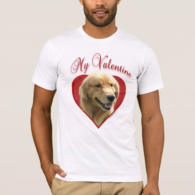 T-shirt Golden Retriever My Valentine (Devant)