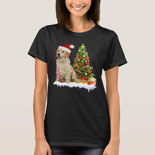T-shirt Golden Retriever Noël Fêtes de Noël (Devant)