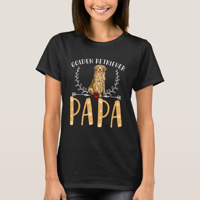 T-shirt Golden Retriever Papa Love Dogs Hommes Fête des Pè (Devant)