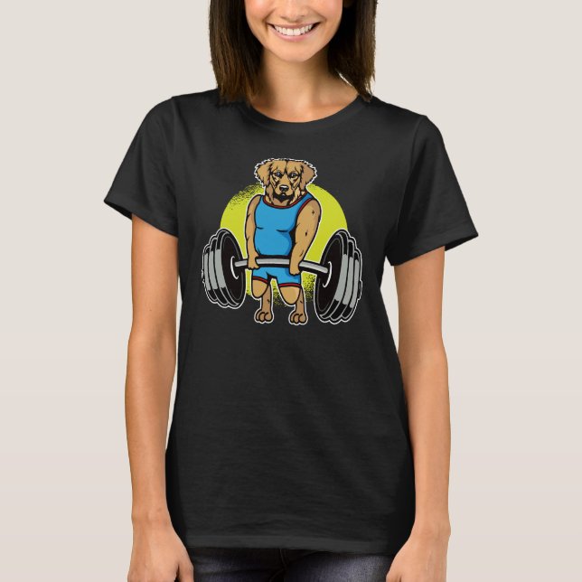 T-shirt Golden Retriever Poids I Deadlift Fitness (Devant)