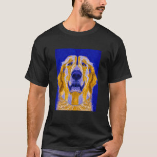 T-shirt Golden Retriever Portrait Cubisme Art