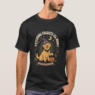 T-shirt Golden Retriever Pumpkin Halloween Méfait