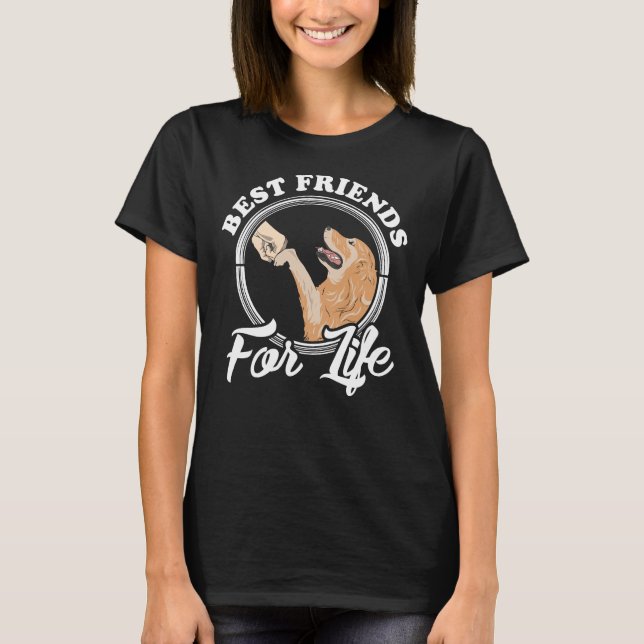 T-shirt Golden Retriever Quot Best Friends For Life Quot (Devant)