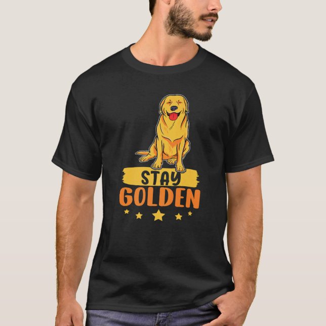 T-shirt Golden Retriever Restez Doré (Devant)