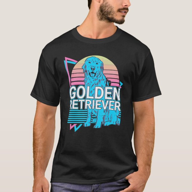 T-shirt Golden Retriever Rétro (Devant)