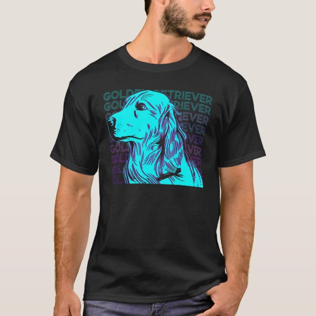 T-shirt Golden Retriever Rétro (Devant)