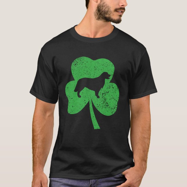 T-shirt Golden Retriever St Patricks Day Distressed Shamro (Devant)