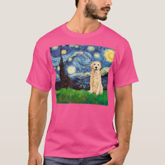 T-shirt Golden Retriever Starry Night Inspiré Goldie Chien