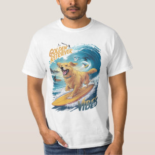 T-shirt Golden Retriever Surfing Conquérant