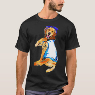 T-shirt Golden Retriever Tattoo I Love Maman