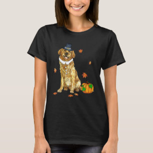 T-shirt Golden Retriever Thanksgiving Pilgrim Turquie Homm