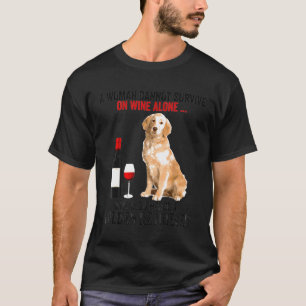 T-shirt Golden Retriever Une Femme Ne Peut Survivre Au Vin