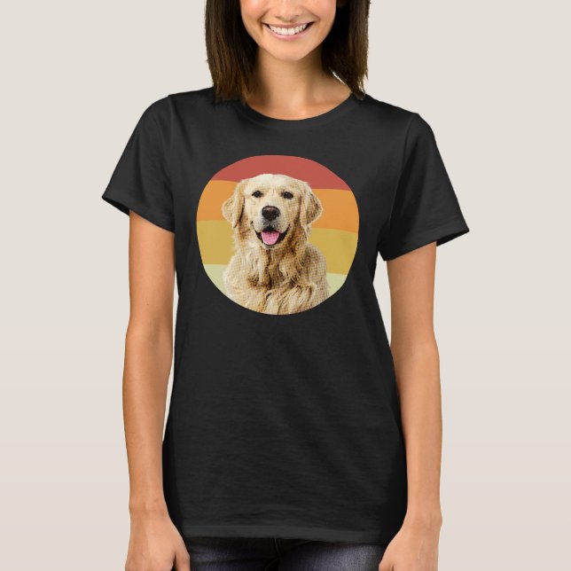 T-shirt Golden Retriever Vintage Retro Face Chien (Devant)