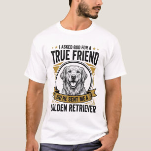 T-shirt Golden Retriever Vrai Ami Vintage Amateur de Chien