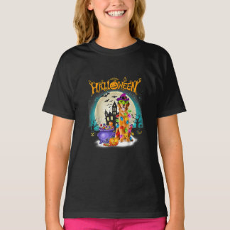 T-shirt Golden Retriever Witch Costumes Halloween Lights