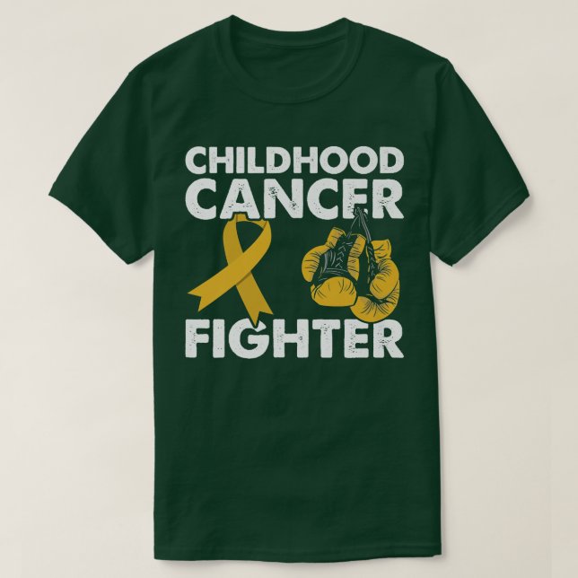 T-shirt Golden Ribbon Gants de boxe Cancer de l'enfance lu (Design devant)