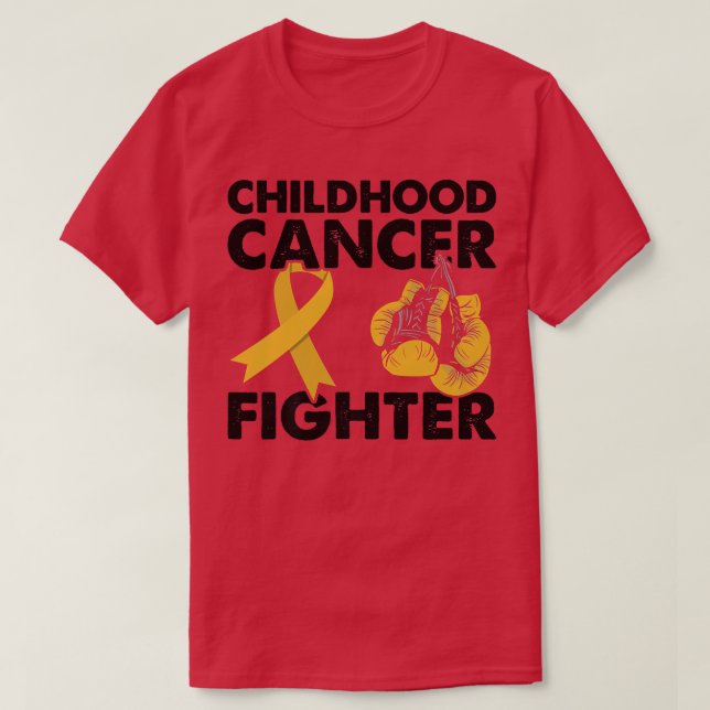 T-shirt Golden Ribbon Gants de boxe Cancer de l'enfance lu (Design devant)