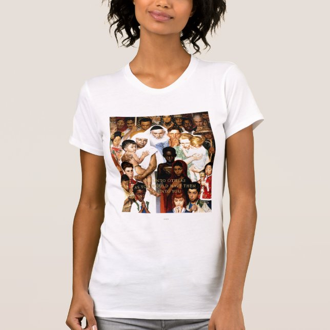 T-shirt Golden Rule (Do to other) par Norman Rockwell (Devant)