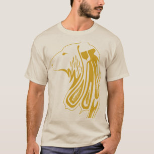 T-shirt Golden Tribal Wolf Head - Design animal de luxe