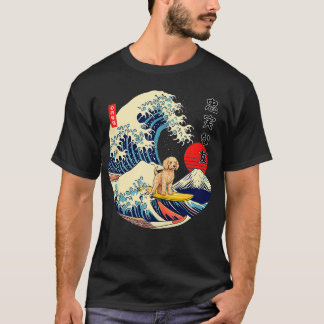 T-shirt Goldendle Japonais Kanagawa Vague Surf Loyal Chien