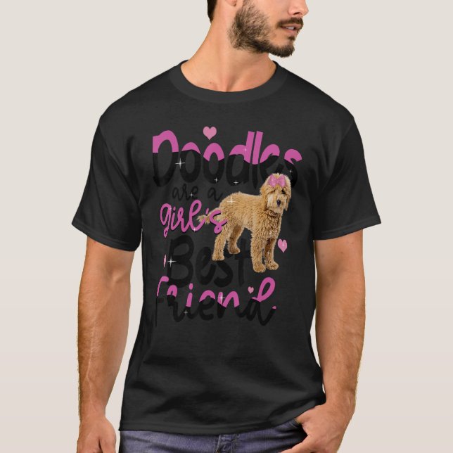 T-shirt Goldendoodle Are A Girls Best Friend Dog Cute Gold (Devant)