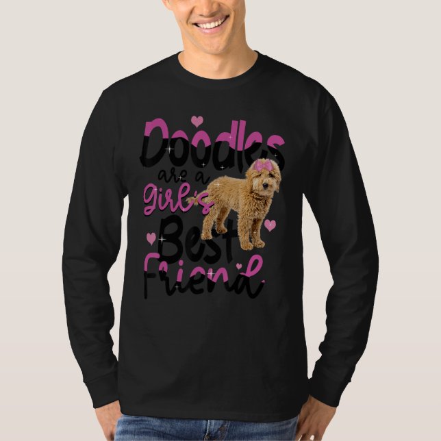T-shirt Goldendoodle Are A Girls Best Friend Dog Cute Gold (Devant)
