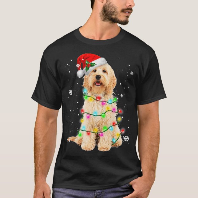 T-shirt Goldendoodle Chien Arbre Chandail de Noël Xmas Ani (Devant)