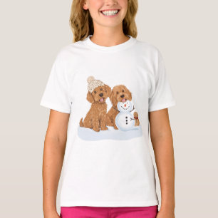 T-shirt Goldendoodle Chien Bonhomme de Neige Vacances Hive