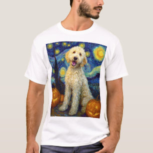 T-shirt Goldendoodle Chien Mignon Halloween Jack O Lantern