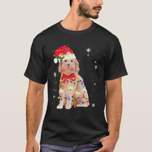 T-shirt Goldendoodle Chien Noël Lumière Noël Maman Papa Ca