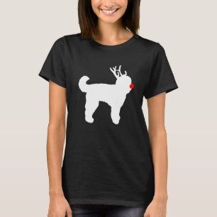 T-shirt Goldendoodle Chien Noël Renne Andouillers Noël