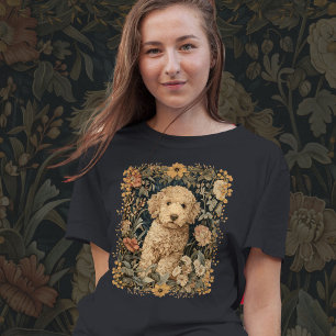 T-shirt Goldendoodle Chiot dans Jardin à l'ancienne