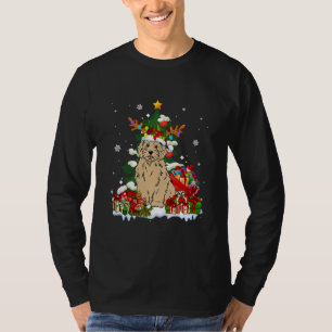 T-shirt Goldendoodle Christmas Reindeer Père Noël Lights