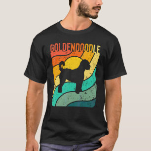 T-shirt Goldendoodle Coucher de soleil vintage Maman Papa