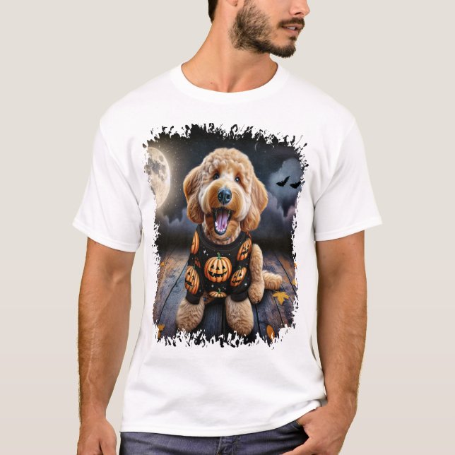T-shirt Goldendoodle Dog Halloween (Devant)