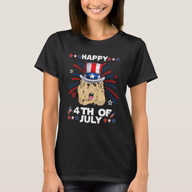 T-shirt Goldendoodle Dog Patriotic American 4th Of July Do (Devant)