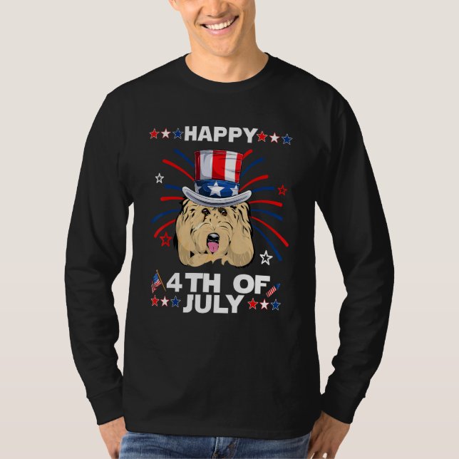 T-shirt Goldendoodle Dog Patriotic American 4th Of July Do (Devant)