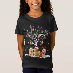 T-Shirt Goldendoodle Dog Tree Christmas Santa Xmas Funny G