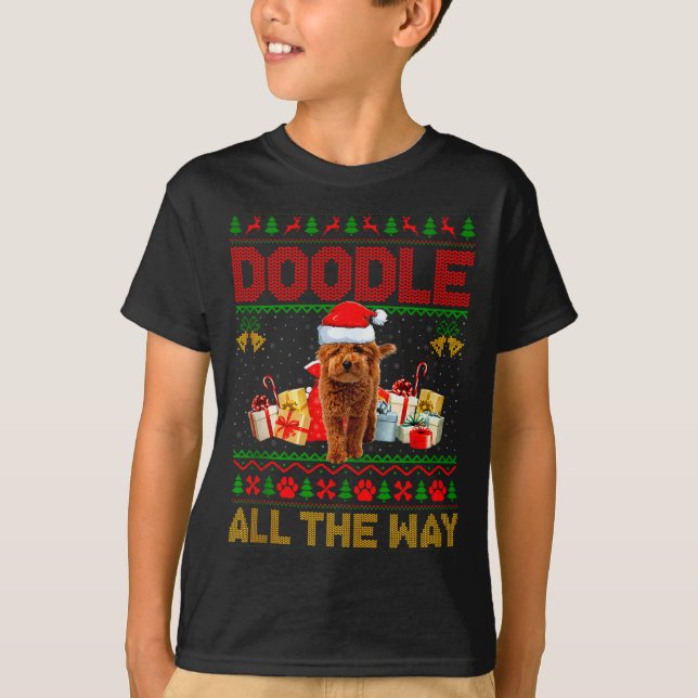 T-shirt Goldendoodle Dog Ugly Christmas Sweaters Pet Dog L (Devant)