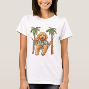 T-shirt Goldendoodle en chemise hawaïenne