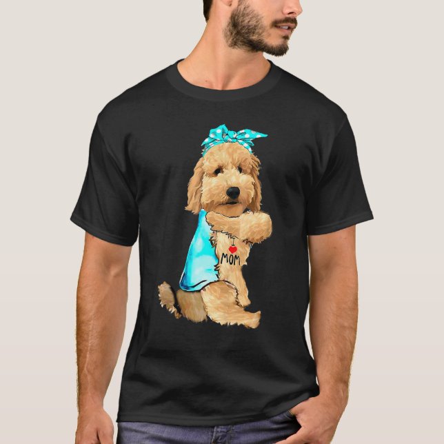 T-shirt Goldendoodle I Love Maman Tattoo Chien Fête des Mè (Devant)