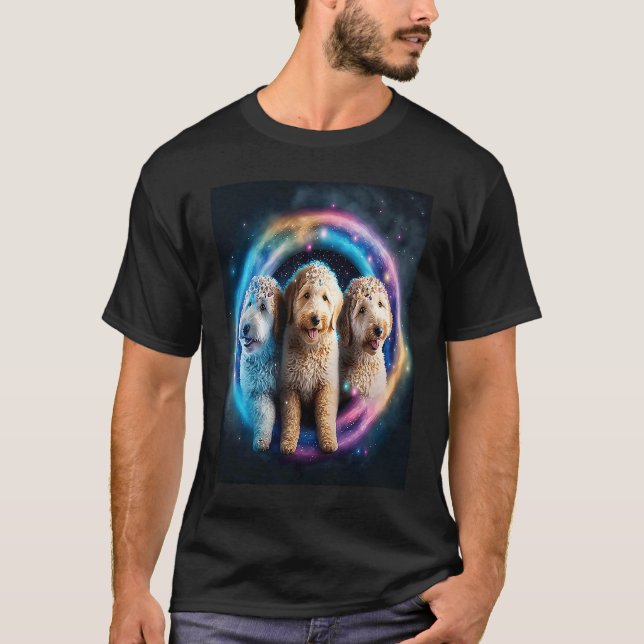 T-shirt Goldendoodle In Space With Donuts Cute Doodle Boys (Devant)