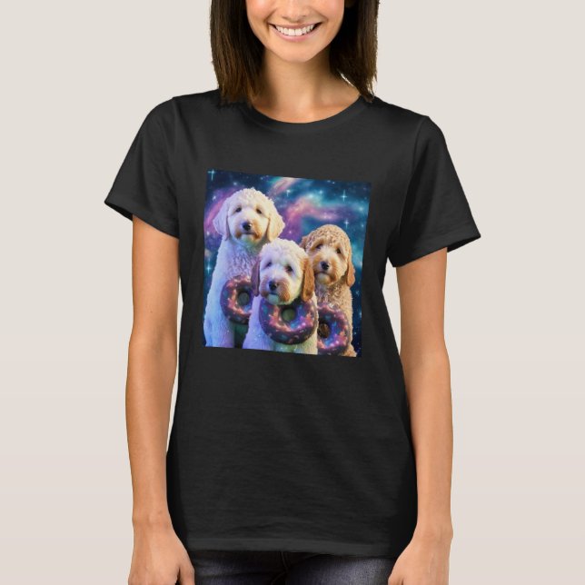 T-shirt Goldendoodle In Space With Donuts Cute Doodle Boys (Devant)