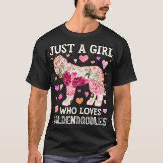 T-shirt Goldendoodle Just A Girl Who Loves Dog Flower Wome