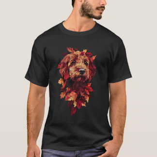 T-shirt Goldendoodle Labradoodle Feuilles d'Automne Chien