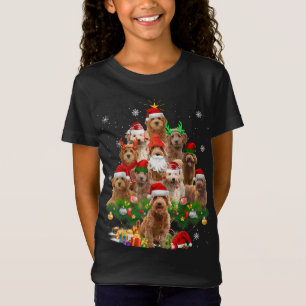 T-Shirt Goldendoodle Noël Arbre Lumières Drôle Chien Xmas